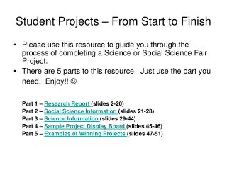 Student Projects – From Start to Finish