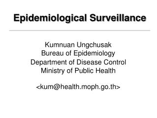 Epidemiological Surveillance