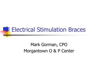 Electrical Stimulation Braces