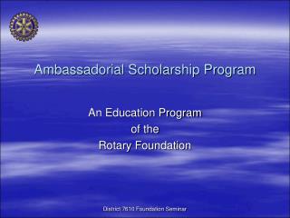 Ambassadorial Scholarship Program