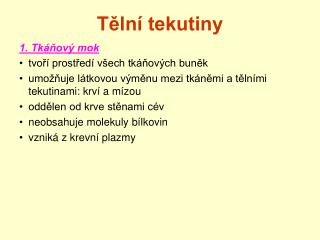 Tělní tekutiny