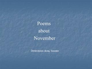 Poems about November