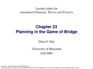 Chapter 23 Planning in the Game of Bridge