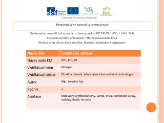 Elektronický materiál byl vytvořen v rámci projektu OP VK CZ.1.07/1.1.24/01.0040