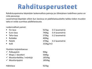 Rahditusperusteet
