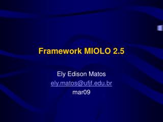 Framework MIOLO 2.5