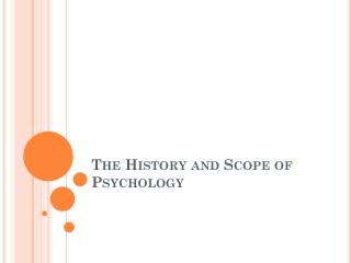 The History and Scope of Psychology