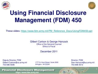 Using Financial Disclosure Management (FDM) 450