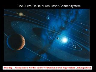 Eine kurze Reise durch unser Sonnensystem