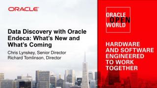 Data Discovery with Oracle Endeca: What’s New and What’s Coming