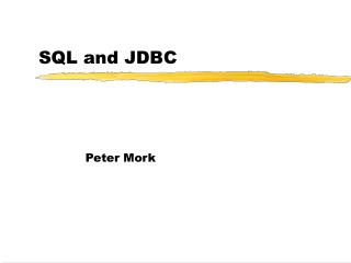 SQL and JDBC