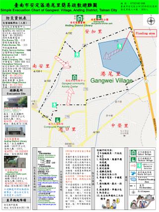 臺南市安定區港尾里簡易疏散避難圖 Simple Evacuation Chart of Gangwei Village, Anding District, Tainan City