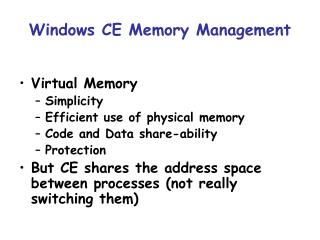 Windows CE Memory Management