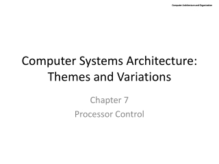 Computer Systems Architecture: Themes and Variations