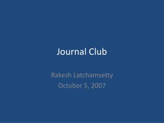 Journal Club