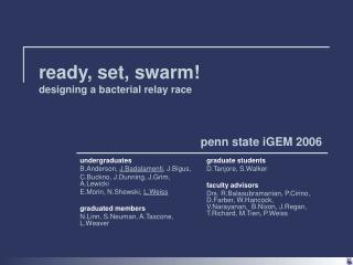 ready, set, swarm! designing a bacterial relay race