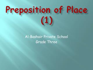 Preposition of Place (1)