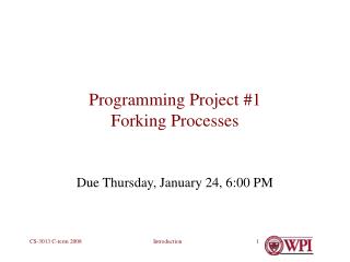 Programming Project #1 Forking Processes