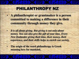 PHILANTHROPY NZ