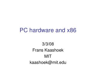 PC hardware and x86