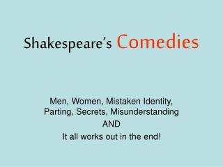 Shakespeare’s Comedies