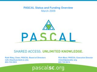 Rick Moul, PASCAL Executive Director rmoul@pascalsc 803 734-0910