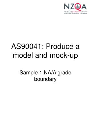 AS90041: Produce a model and mock-up