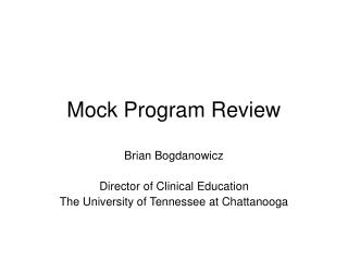 Mock Program Review
