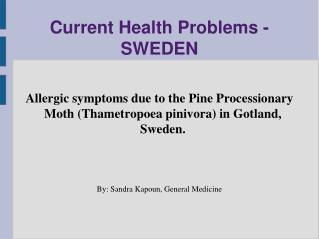 Current Health Problems - SWEDEN