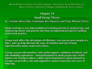 Chapter 10 Small Group Theory