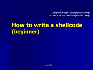How to write a shellcode ( beginner )