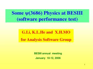 Some ψ(3686) Physics at BESIII (software performance test)