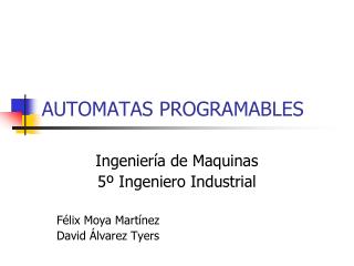 AUTOMATAS PROGRAMABLES