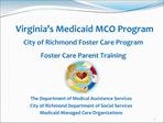 Virginia s Medicaid MCO Program