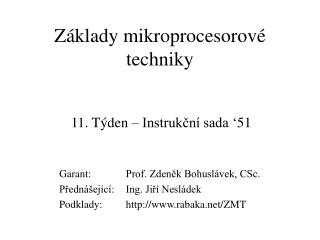 Základy mikroprocesorové techniky