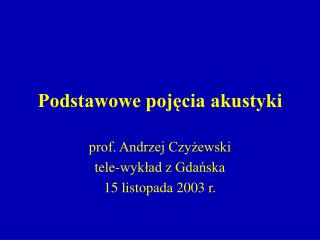 Podstawowe pojęcia akustyki