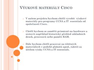 Výukové materiály Cisco