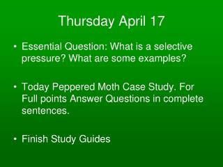 Thursday April 17