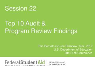 Top 10 Audit &amp; Program Review Findings