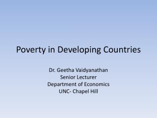 Poverty in Developing Countries