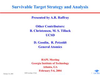 Survivable Target Strategy and Analysis