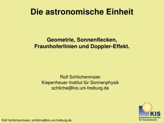 Die astronomische Einheit