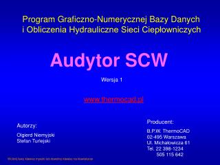 Program Graficzno-Numerycznej Bazy Danych i Obliczenia Hydrauliczne Sieci Ciepłowniczych