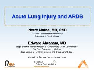 Acute Lung Injury and ARDS