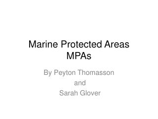 Marine Protected Areas MPAs