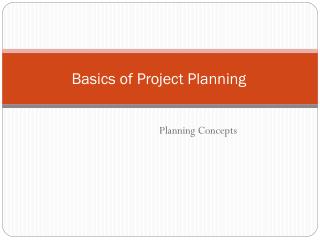 Basics of Project Planning