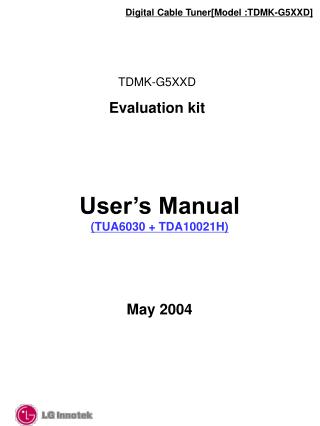 User’s Manual (TUA6030 + TDA10021H)
