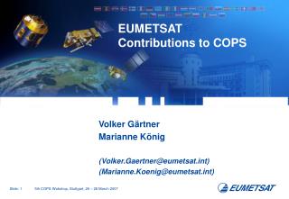 EUMETSAT Contributions to COPS