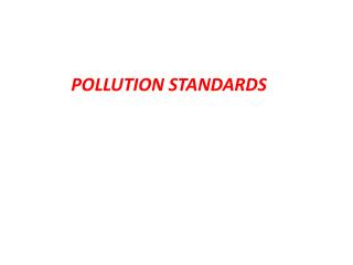 POLLUTION STANDARDS