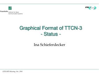 Graphical Format of TTCN-3 - Status -
